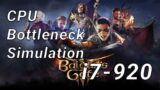 Baldur's Gate 3 – CPU Bottleneck simulation – i7 920