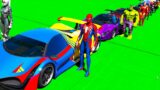 Spiderman kick off time challenge GTA V Supercars Ms Marvel HULK Ironman superheroes mods